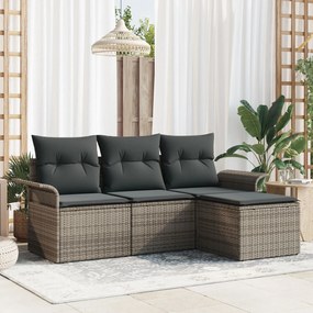 vidaXL Set de canapele pentru grădină 4 pcs Gri 55 x 55 x 37cm