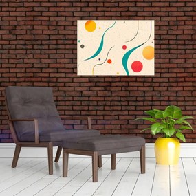 Tablou pe sticlă - Ilustrație colorată minimalistă (70x50 cm)