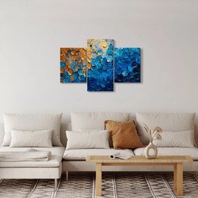 Tablou - Pictura albastru-auriu (90x60 cm)