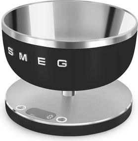 Cantar de bucatarie Smeg Collezione KSC01BLMWW, Pana la 5 kg/5 l, Functie TARA, Afisaj LED, Baza antiderapanta, Baterie reincarcabila, Negru mat