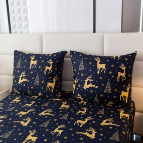 Lenjerie de pat din microfibra GOLDEN DEER albastru inchis Dimensiune lenjerie de pat: 2 buc 70 x 90 cm | 200 x 220 cm