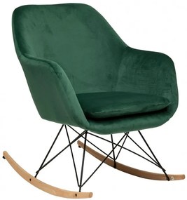 Scaun balansoar Green Jade Rocking, lemn, metal, poliester, 65 x D. 80 x H. 83 cm, 7,3 kg