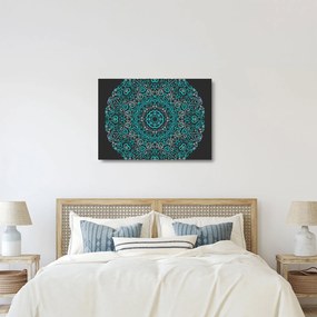 Tablou pe sticlă cu abstracție ornamentală (70x50 cm)