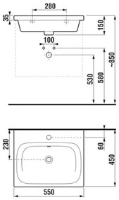 JIKA H8127127161041 - Lavoar suspendat MIO 55x45 cm ceramică/negru mat