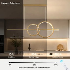 BRILAGI - Lampă suspendată LED reglabilă pe cablu SIGNATURE LED/53W/230V 120 cm aurie + telecomandă