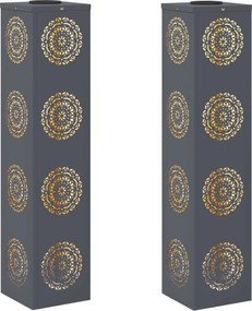 vidaXL Lumină LED Solară pentru Alei 2 pcs Antracit