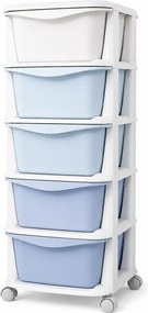 Raft pe roti cu sertare TONES 97x36x36 cm, albastru