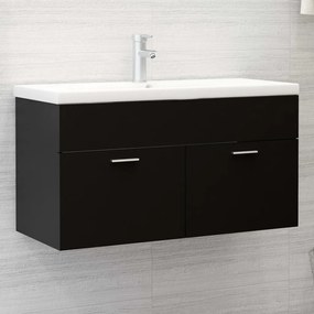 Dulap de chiuveta, negru, 90x38,5x46 cm, PAL Negru, Dulap pentru chiuveta, 1