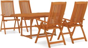 vidaXL Set mobilier de grădină, 5 piese, lemn masiv de eucalipt