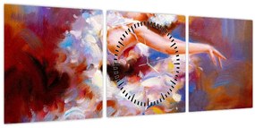 Tablou - Balerină,pictură (cu ceas) (90x30 cm)