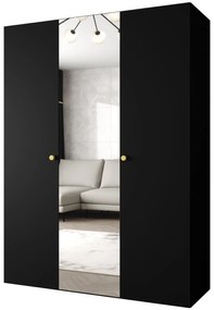 Dulap de haine 150 cm Parna 2 (Negru + Auriu). 1125928