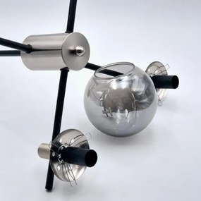 Lustră pe tijă LILOU 4xE14/5W/230V crom mat/fumuriu