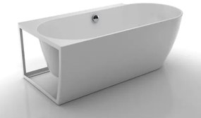 Cada freestanding Kreiner Ceylon 166x80 cm finisaj alb stanga lipita de perete BTW