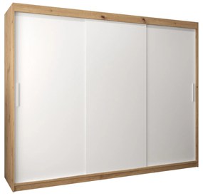Dulap de haine 250 cm Toki (stejar artisan + alb mat). 1064867