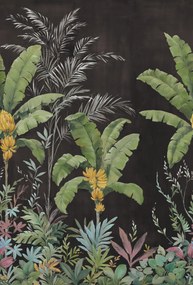 Fototapet, Banana Tree Jungle, Black, Rebel Walls