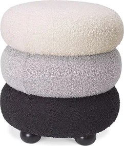 Taburete elegant design LUX Tulum, Boucle cream/ grey/ black