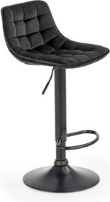 Scaun bar inalt H95, negru, stofa catifelata/otel, 43x44x84/106 cm