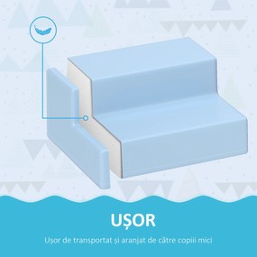 HOMCOM Set 4 Blocuri Moi pentru Copii 1-3 Ani, Spumă și Piele PU, Jucării de Cățărat, Multicolor | Aosom Romania