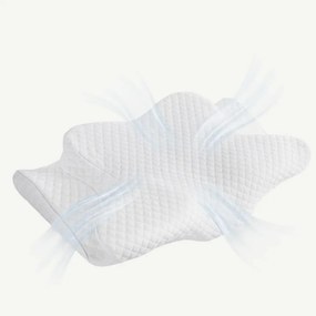 Perna cervicala ortopedica CERVI-SAN Memory Plus, doua inaltimi si suport brate, husa Tencel