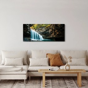Tablou cu cascada de pădure (120x50 cm)