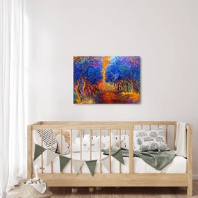 Tablou - Coroane de copac de toamnă, impresionism modern (70x50 cm)