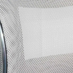 Scaun vizitator gri deschis HRC613F din material mesh si baza metalica cromata