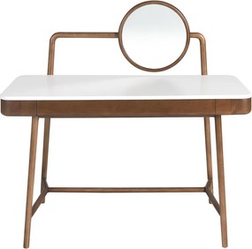 Masa machiaj design LUX White-Walnut