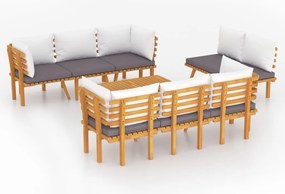 vidaXL Set mobilier de grădină cu perne, 8 piese, lemn masiv de acacia