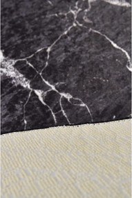 Covoraș de baie negru ø 100 cm Marble – Foutastic