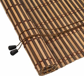 vidaXL Rulou textil cu perdele Manual Maro 120 x 220 cm Bambus