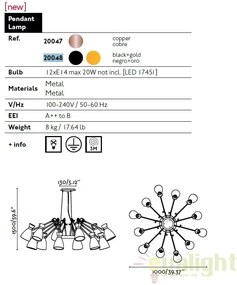 Pendul design Black and gold 12L Retro 20048