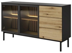 Comodă Lenge I (negru + stejar coast evoke). 1097466