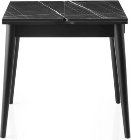 Masa extensibila TOTEM 3041, negru cu efect de marmura, PAL melaminat,
