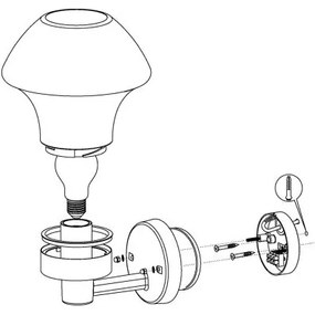 Eglo 33567 - Aplica LED de exterior reglabilă VERLUCCA-C, 1xE27/9W/230V, IP44