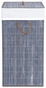 Cos de rufe din bambus, gri, 100 L 1, Gri, 52 x 32 x 62.5 cm