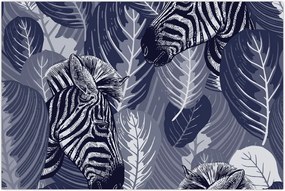 Tablou - Zebre între frunze (90x60 cm)