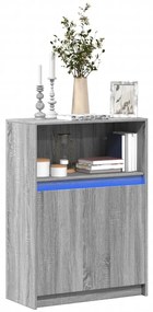 vidaXL Dulap cu LED, gri sonoma, 72x34x100 cm, lemn prelucrat