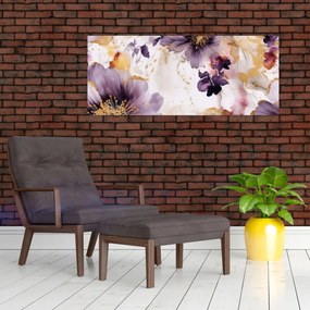 Tablou - Acuarelă flori (120x50 cm)