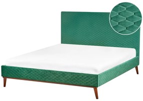 Pat matrimonial 160 cm BARON (cu somieră) (verde). 1007167