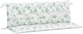 vidaXL Perne bancă de grădină, 2 buc, 150x50x7cm, model frunze, textil