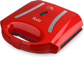 Sandwich maker Oliver Voltz OV51442L, 750W, Grill placi antiaderente, Rosu