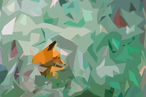Tapet vulpe cu elementele abstracte