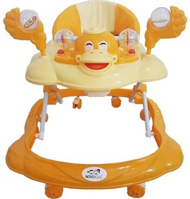 Premergator Reglabil in 3 Trepte NOVOKIDS™ Happy Duck , Ratusca, Pliabil, 8 Roti, Cu Melodii,Galben cu Portocaliu