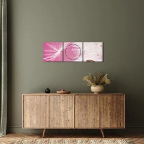 Tablou - Floare macro (cu ceas) (90x30 cm)