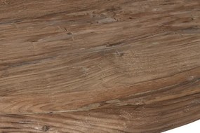 Măsuță de cafea rotundă din lemn de tec reciclat, natur, cu picioare masive, finisaj natural, 45 x 140 cm, „Tanor” – Ethnic Collections