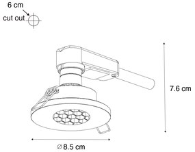 Set de 6 spoturi încastrate moderne pentru baie, aurii, IP54 - Shed Honey