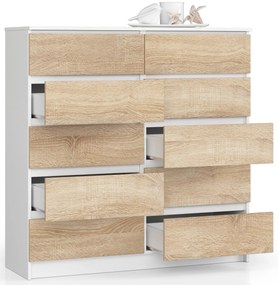 Comodă Kapil III (Alb + Stejar sonoma). 1069728
