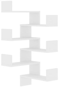 Rafturi de perete pe colț, 2 buc., alb, 40x40x50 cm pal