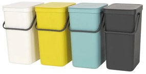 Cos de gunoi colectare selectiva Brabantia Sort&Go 648978, 16 L, Maner, Montabil pe perete, Gri inchis