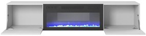 Comoda TV alba Livo RTV 180 cu semineu